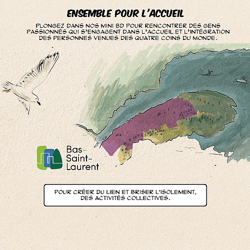 « Ensemble pour l'Accueil » Série de mini-BD sur les ressources et acteurs clés en immigration au Bas-Saint-Laurent